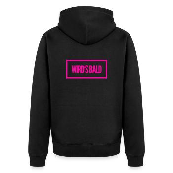 mach hin - Unisex Premium Bio Zip Hoodie - Schwarz - Hinten - Nico (187cm)
