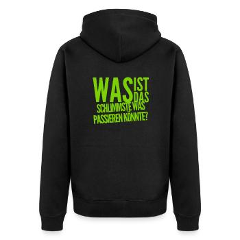 es wird gut werden - Unisex Premium Bio Zip Hoodie - Schwarz - Hinten - Nico (187cm)