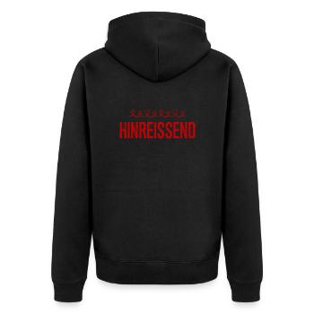 ich bin attraktiv - Unisex Premium Bio Zip Hoodie - Schwarz - Hinten - Nico (187cm)