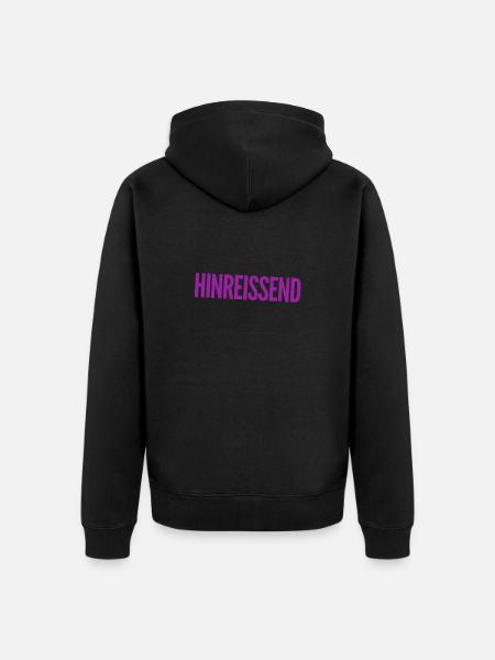 ich bin hübsch - Unisex Premium Bio Zip Hoodie - Schwarz