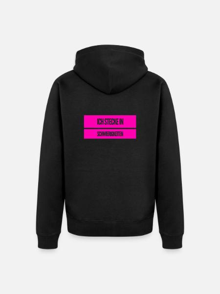 ich habe Probleme - Unisex Premium Bio Zip Hoodie - Schwarz