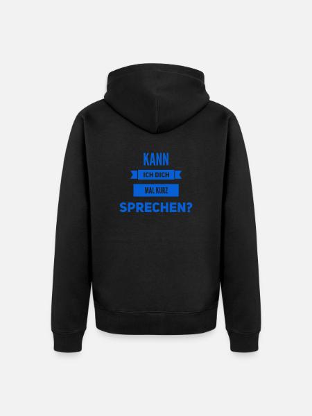 ich möchte sprechen - Unisex Premium Bio Zip Hoodie - Schwarz