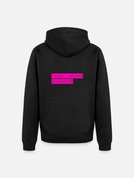 ich bin fies - Unisex Premium Bio Zip Hoodie - Schwarz