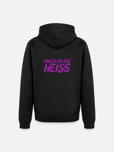ich bin attraktiv - Unisex Premium Bio Zip Hoodie - Schwarz