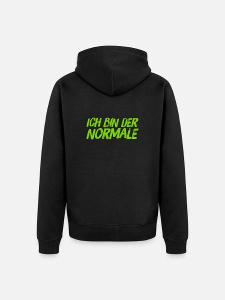 ich bin normal - Unisex Premium Bio Zip Hoodie - Schwarz