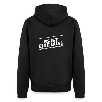 eine Plackerei - Unisex Premium Bio Zip Hoodie - Schwarz - Hinten - Nico (187cm)