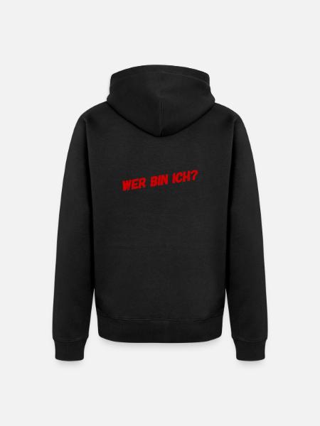ich suche mich - Unisex Premium Bio Zip Hoodie - Schwarz