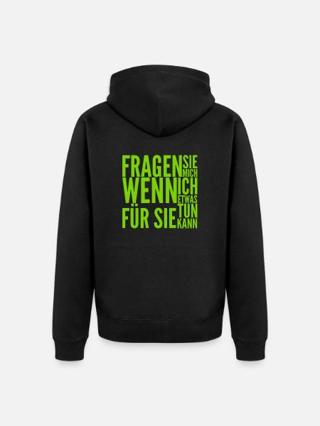 möchten Sie Unterstützung? - Unisex Premium Bio Zip Hoodie - Schwarz