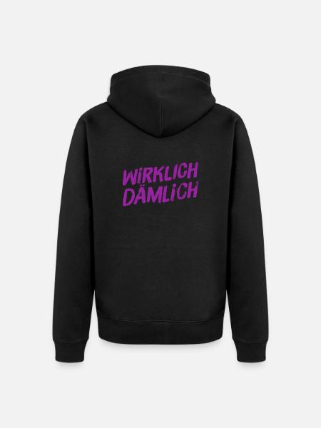 richtig dämlich - Unisex Premium Bio Zip Hoodie - Schwarz
