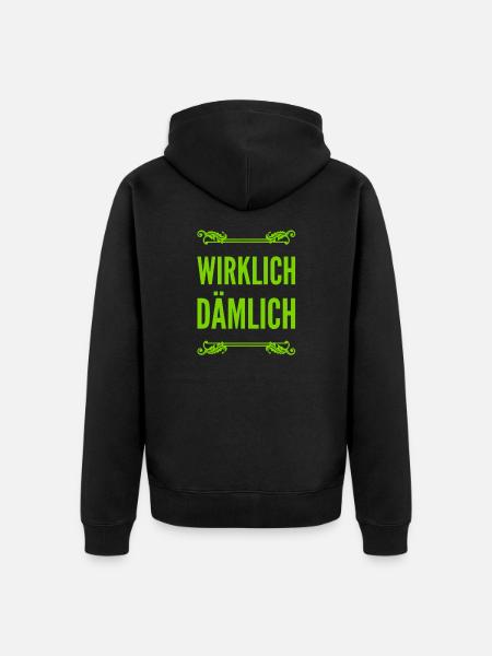 voll dämlich - Unisex Premium Bio Zip Hoodie - Schwarz