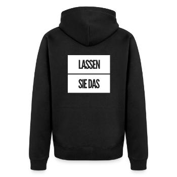 hören sie auf - Unisex Premium Bio Zip Hoodie - Schwarz - Hinten - Nico (187cm)