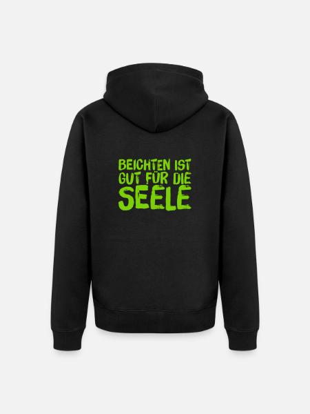 gut für die Seele - Unisex Premium Bio Zip Hoodie - Schwarz
