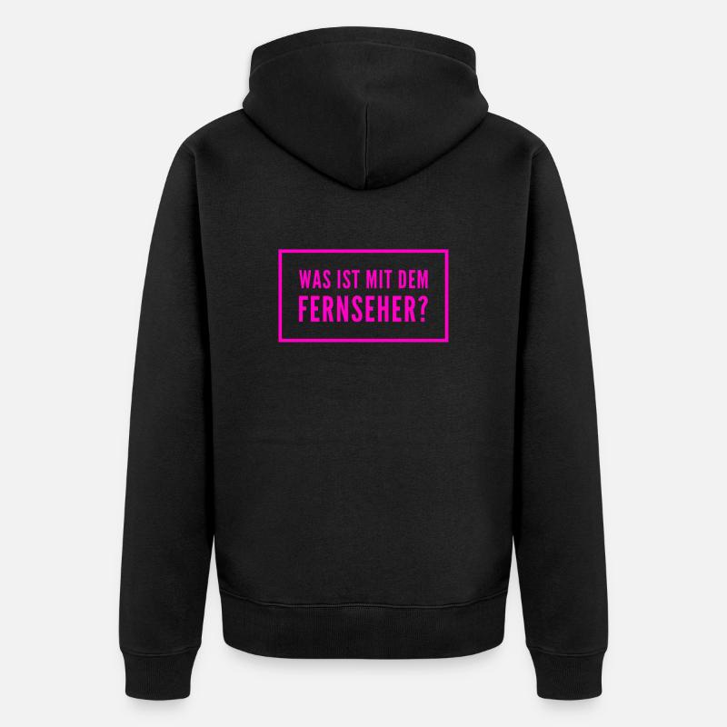 was soll das? - Unisex Premium Bio Zip Hoodie - Schwarz