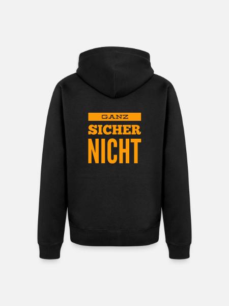 ich bin mir sicher - Unisex Premium Bio Zip Hoodie - Schwarz