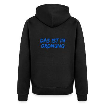 das ist kein Problem - Unisex Premium Bio Zip Hoodie - Schwarz - Hinten - Nico (187cm)