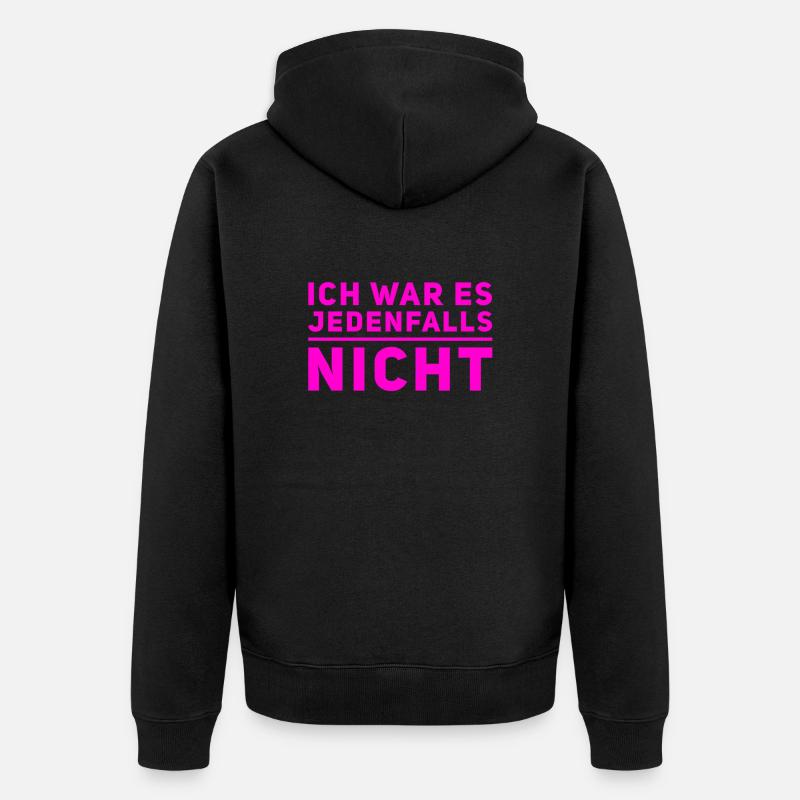 ich bin unschudig - Unisex Premium Bio Zip Hoodie - Schwarz