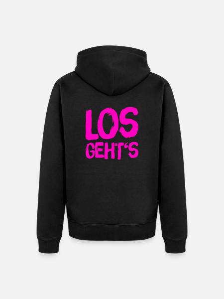auf geht es - Unisex Premium Bio Zip Hoodie - Schwarz