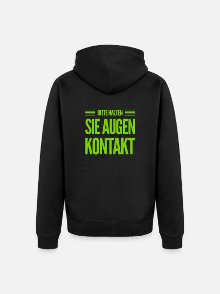halte Augenkontakt - Unisex Premium Bio Zip Hoodie - Schwarz