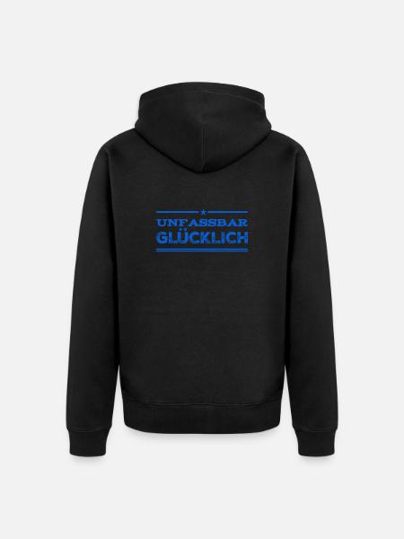 im Glück - Unisex Premium Bio Zip Hoodie - Schwarz