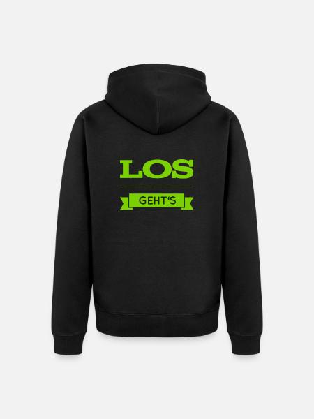 legen wir los - Unisex Premium Bio Zip Hoodie - Schwarz