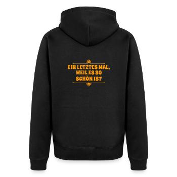 nur noch ein aller letztes mal - Unisex Premium Bio Zip Hoodie - Schwarz - Hinten - Nico (187cm)