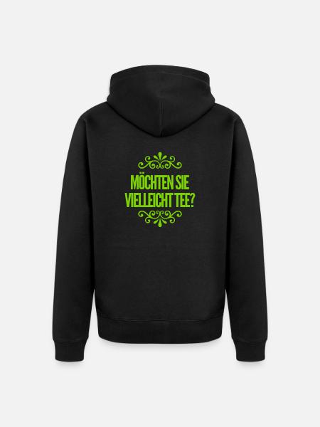 Lust auf Tee? - Unisex Premium Bio Zip Hoodie - Schwarz