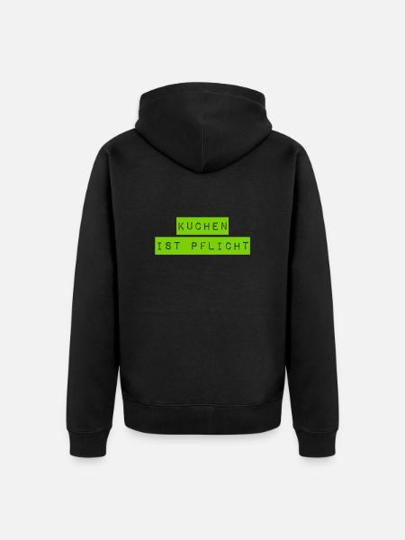 Kuchen geht immer - Unisex Premium Bio Zip Hoodie - Schwarz
