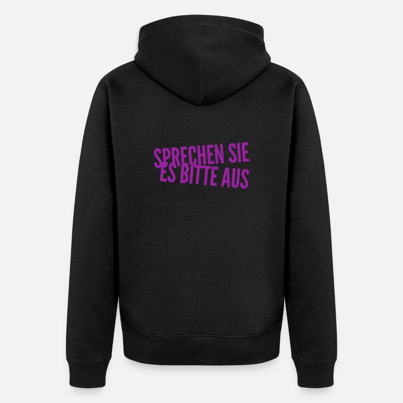 reden sie bitte laut - Unisex Premium Bio Zip Hoodie - Schwarz