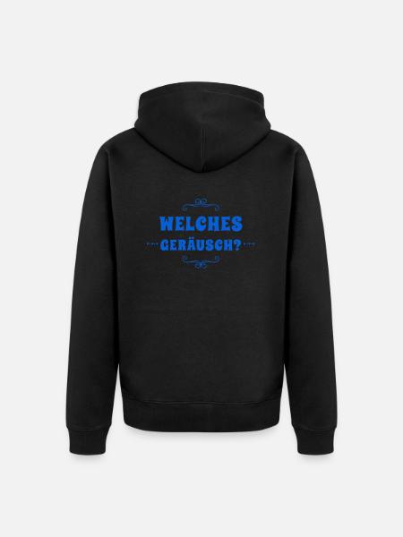 welches Geräusch? - Unisex Premium Bio Zip Hoodie - Schwarz