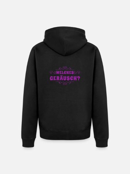 war da ein Geräusch? - Unisex Premium Bio Zip Hoodie - Schwarz