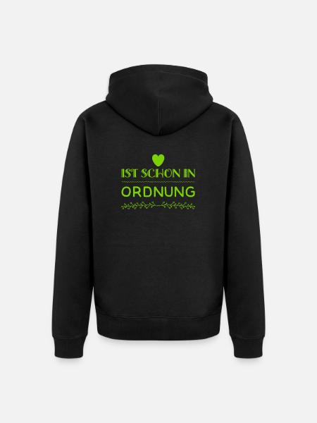 ist schon gut - Unisex Premium Bio Zip Hoodie - Schwarz