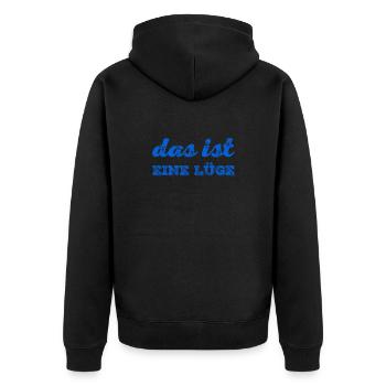 ich mag keine Lügen - Unisex Premium Bio Zip Hoodie - Schwarz - Hinten - Nico (187cm)