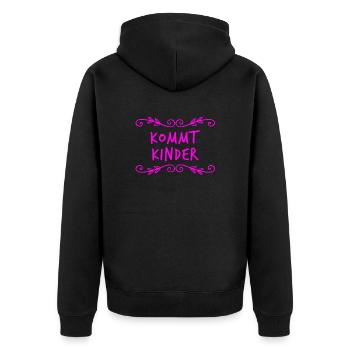 na los - Unisex Premium Bio Zip Hoodie - Schwarz - Hinten - Nico (187cm)