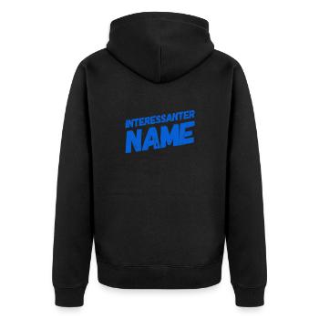 Großartiger Name - Unisex Premium Bio Zip Hoodie - Schwarz - Hinten - Nico (187cm)