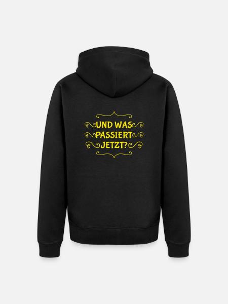 ich bin so neugierig - Unisex Premium Bio Zip Hoodie - Schwarz