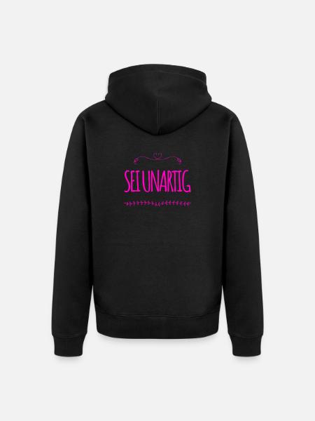 sei unfolgsam - Unisex Premium Bio Zip Hoodie - Schwarz