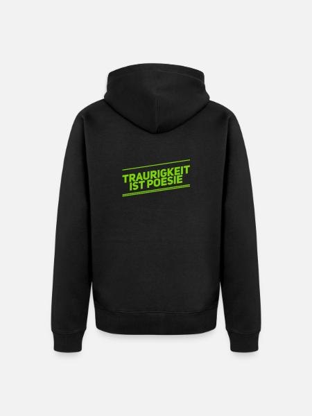 ich mag Trauer - Unisex Premium Bio Zip Hoodie - Schwarz
