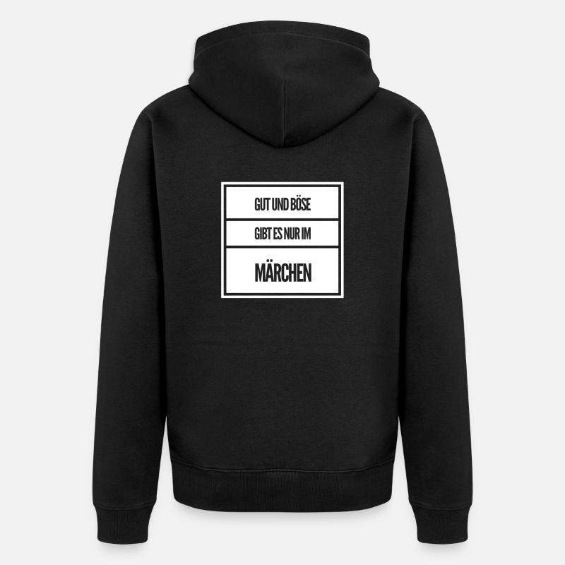 Märchen sind nicht mein Ding - Unisex Premium Bio Zip Hoodie - Schwarz