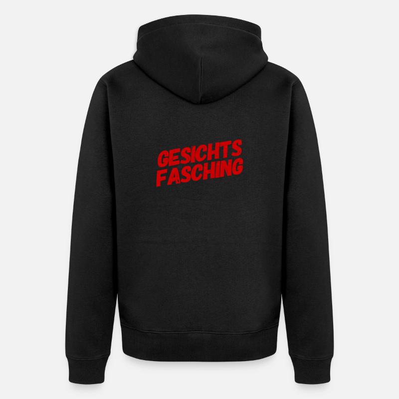 ich steh auf Gesichtsfasching - Unisex Premium Bio Zip Hoodie - Schwarz