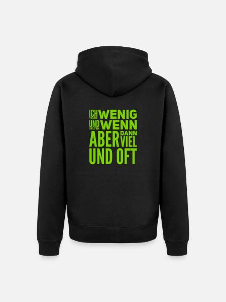 ich trinke kaum - Unisex Premium Bio Zip Hoodie - Schwarz