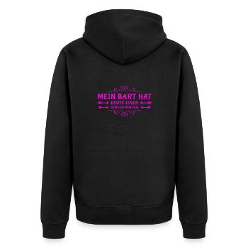 mein Bart hat einen schlechten Tag - Unisex Premium Bio Zip Hoodie - Schwarz - Hinten - Nico (187cm)