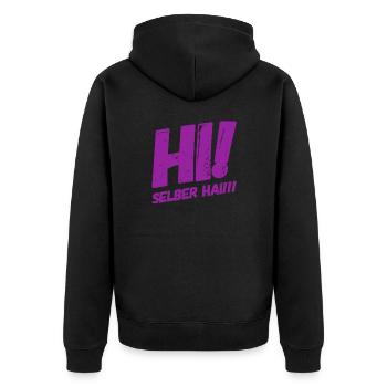 servus - Unisex Premium Bio Zip Hoodie - Schwarz - Hinten - Nico (187cm)