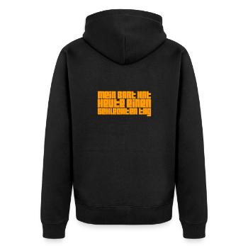 der Bart sitzt nicht - Unisex Premium Bio Zip Hoodie - Schwarz - Hinten - Nico (187cm)