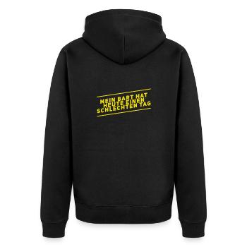 ich und mein Bart - Unisex Premium Bio Zip Hoodie - Schwarz - Hinten - Nico (187cm)