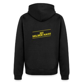 es gibt viele Haie - Unisex Premium Bio Zip Hoodie - Schwarz - Hinten - Nico (187cm)