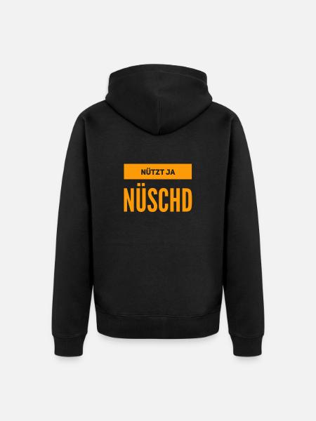 nützt ja nüschd - Unisex Premium Bio Zip Hoodie - Schwarz