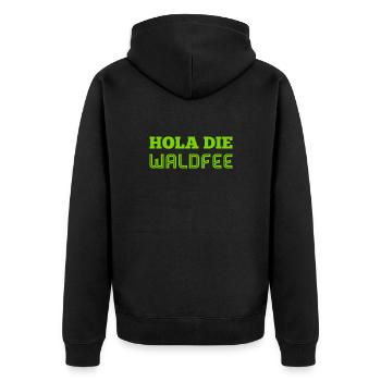 wie fantastisch - Unisex Premium Bio Zip Hoodie - Schwarz - Hinten - Nico (187cm)