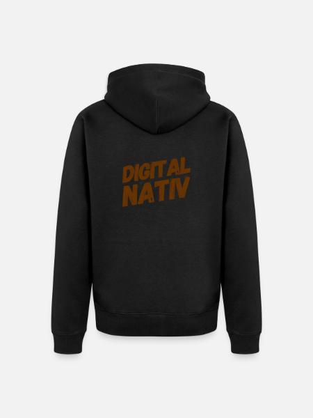 ich bin digital - Unisex Premium Bio Zip Hoodie - Schwarz