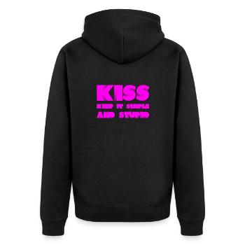 Simple, c’est mieux - Veste à capuche bio Premium Unisexe - noir - Dos - Nico (187cm)