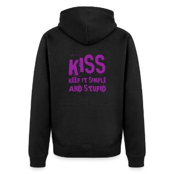 I just like it - Unisex Premium Organic Zip Hoodie - black - Back - Nico (187cm)